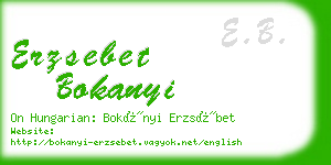 erzsebet bokanyi business card